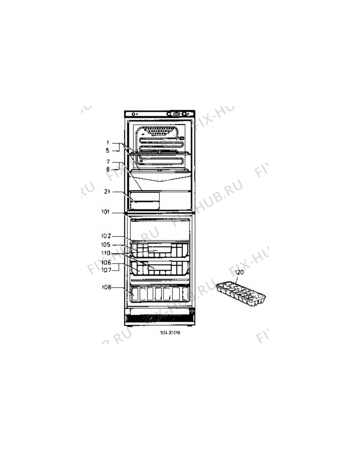 Взрыв-схема холодильника Husqvarna Electrolux QT118RS - Схема узла C10 Interior